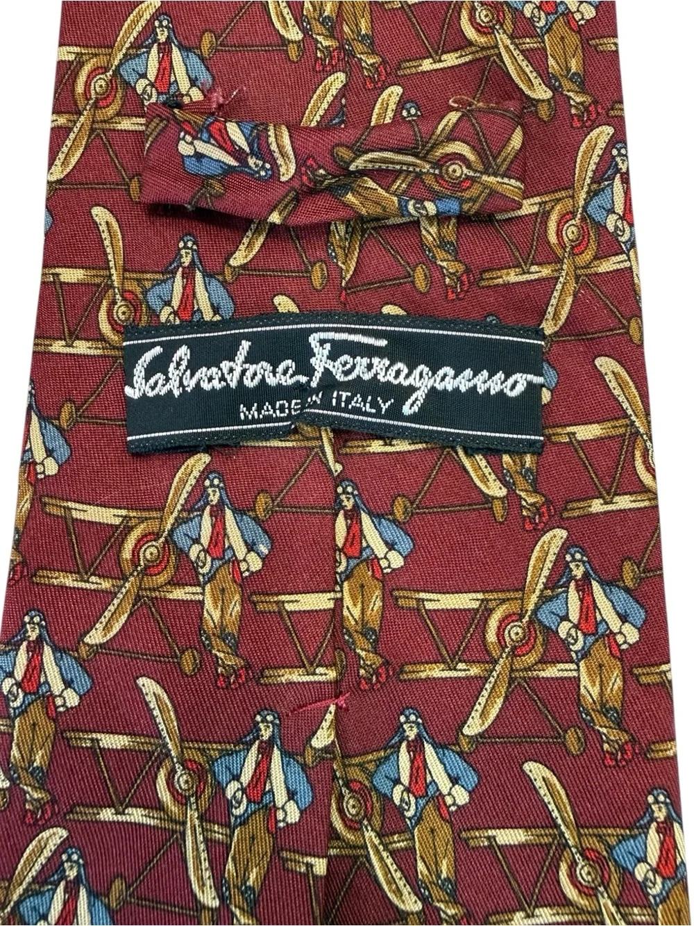 Salvatore Ferragamo Silk Tie Pilot Motif
